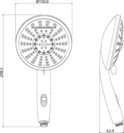 SCHÜTTE Niagara Handdouche - Douchekop Ø 15 Cm - 5 Standen - Watervaluitloop - Waterstop - Chroom -Badkamer Wijs 1118x1200 4