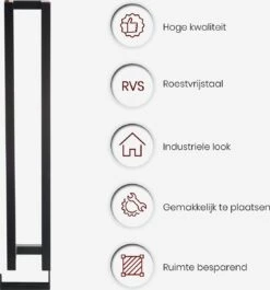 Homestic© - WC Rolhouder Zwart - Balto Industrieel Toiletrolhouder Zonder Boren - Robuuste Toiletrolhouder Met Opslag Voor WC Papier - 70x12x10 CM - Roestvrij Staal - Wit -Badkamer Wijs 1119x1200 3