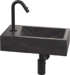 Saqu Tube - Fonteinkraan - Wastafelkraan Voor Het Toilet - Koudwaterkraan - Mat Zwart - C-uitloop -Badkamer Wijs 1121x1200 4