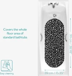 Navaris Badmat Anti-slip Voor Badkuip - Langwerpige Douchemat 99 X 39 Cm Met Steenmotief - Stijlvolle Badkuipmat Met Zuignappen - Zwart 12 Navaris Badmat Anti-slip Voor Badkuip - Langwerpige Douchemat 99 X 39 Cm Met Steenmotief - Stijlvolle Badkuipmat Met Zuignappen - Zwart -Badkamer Wijs 1126x1200 4