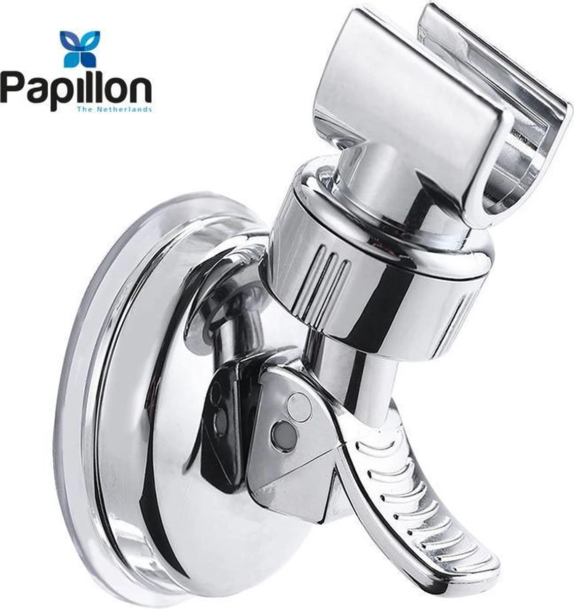 Merkloos Douchekophouder - Grote Zuignap - Klik&Vast - Draaibaar - Chroom 7 Merkloos Douchekophouder - Grote Zuignap - Klik&Vast - Draaibaar - Chroom - Afbeelding 5