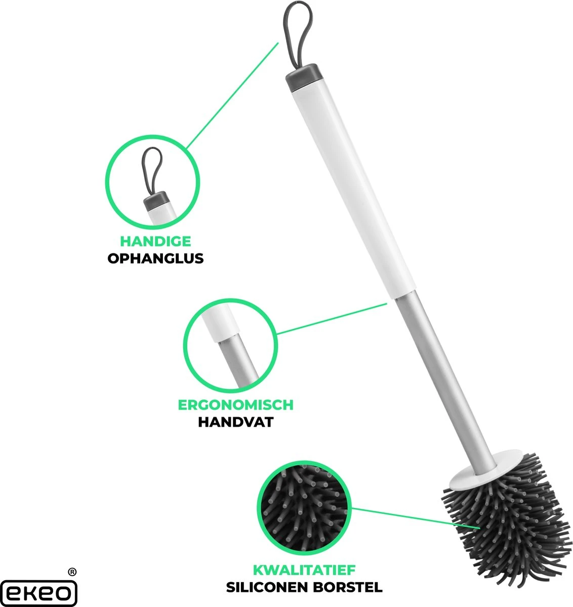 Toiletborstel Siliconen Met Houder - Sneldrogend, Hygiënisch & Antibacteriële Werking - WC Borstel - Toilet Borstel Houder (EXTRA SILICONE BORSTEL GRATIS) 6 Toiletborstel Siliconen Met Houder - Sneldrogend, Hygiënisch & Antibacteriële Werking - WC Borstel - Toilet Borstel Houder (EXTRA SILICONE BORSTEL GRATIS) - Afbeelding 4