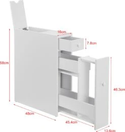 Niskast Badkamerkast Met 2 Lades 58x16x48 Cm Wit 15 Niskast Badkamerkast Met 2 Lades 58x16x48 Cm Wit -Badkamer Wijs 1136x1200 8