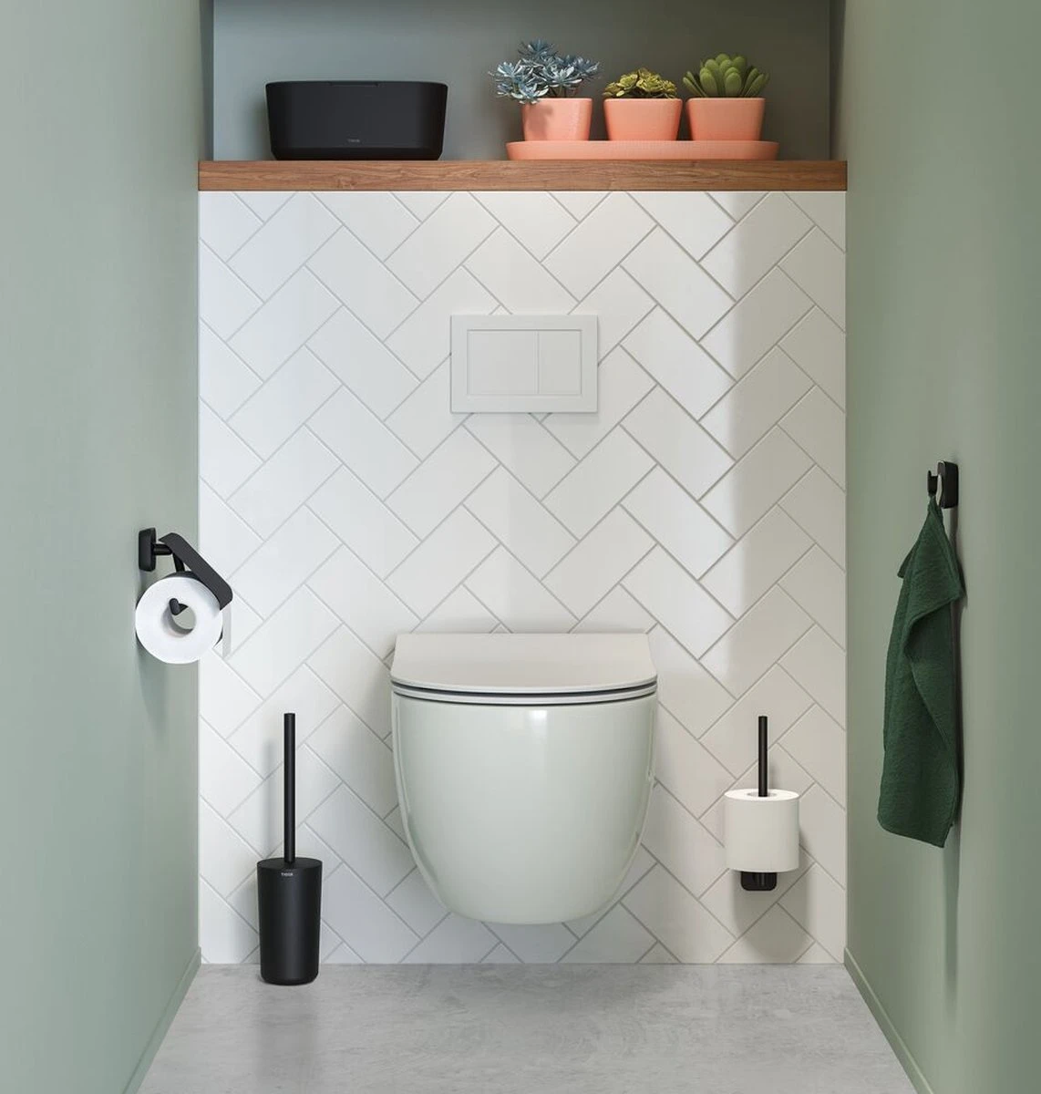 Tiger Carv - Toiletrolhouder Met Klep - Zwart 5 Tiger Carv - Toiletrolhouder Met Klep - Zwart - Afbeelding 3