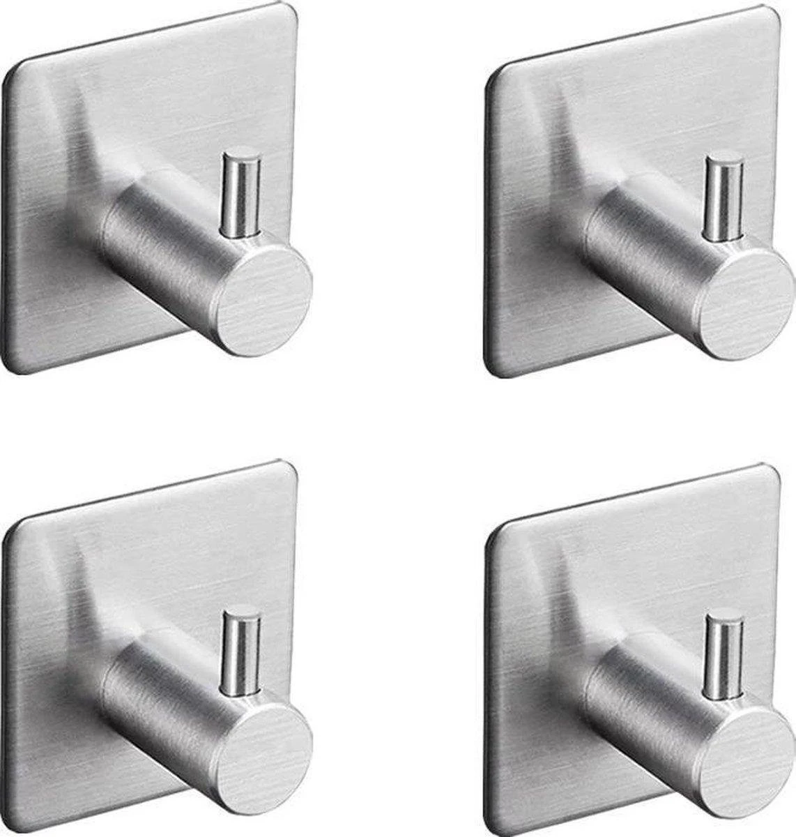 Merkloos RiMa7 - Handdoekhaakjes - Ophanghaak - RVS - Zilver - Zelfklevend Vierkant - 4 Stuks 3 Merkloos RiMa7 - Handdoekhaakjes - Ophanghaak - RVS - Zilver - Zelfklevend Vierkant - 4 Stuks