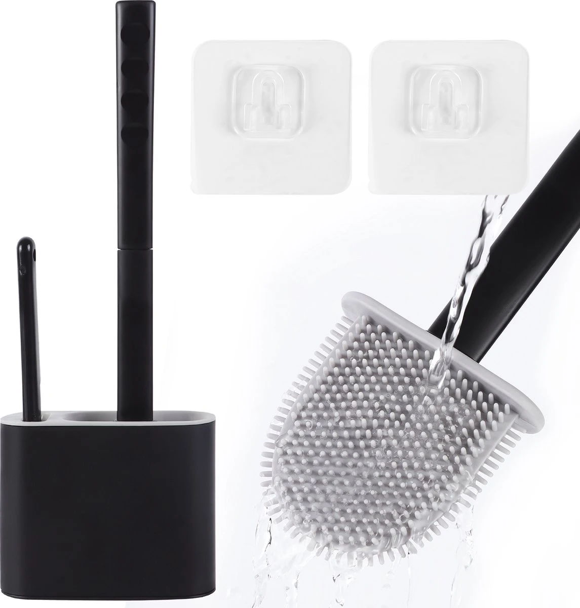 Lopoleis WC Borstel – Toiletborstel – Gesloten Bodem – WC Borstel Met Randreiniger – Siliconen – Zwart – WC Borstel Met Houder – Vrijstaand – Hangend – WC Borstel En Houder 11 Lopoleis WC Borstel – Toiletborstel – Gesloten Bodem – WC Borstel Met Randreiniger – Siliconen – Zwart – WC Borstel Met Houder – Vrijstaand – Hangend – WC Borstel En Houder - Afbeelding 9