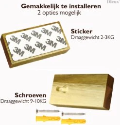 Dieux® - Luxe Handdoekhaakjes Zelfklevend - Handdoekhouder - Wandhaak - Acaciahout Haken - Zelfklevende Haakjes - Handdoeken - Handdoekrek - Badkamer - Keuken - Pasen -Badkamer Wijs 1148x1200 5