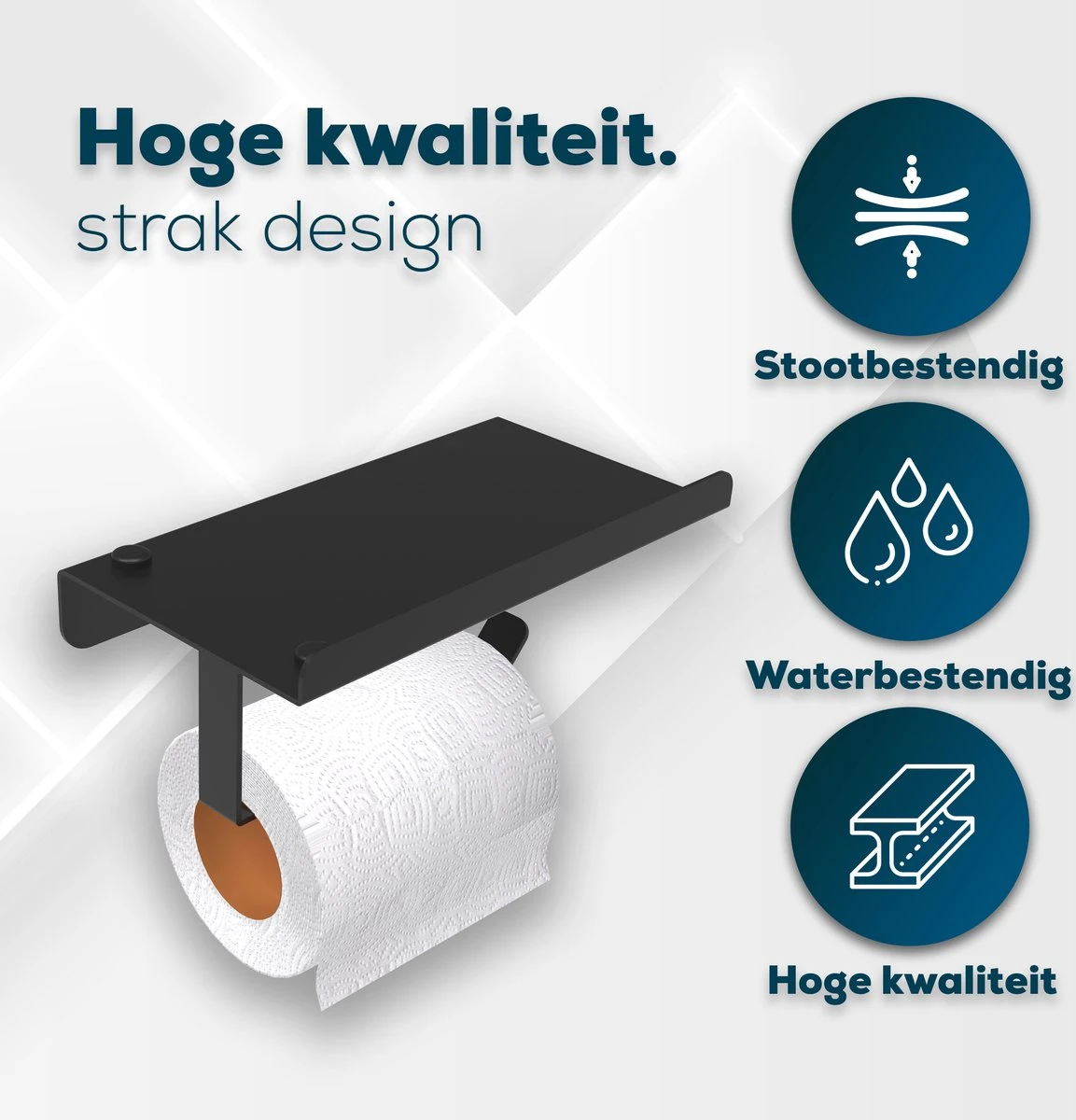 Via Fectio® Toiletrolhouder - Toiletrolhouders - Telefoonhouder - WC Rolhouder - Zonder Klep - RVS (Roestvrij Staal) 5 Via Fectio® Toiletrolhouder - Toiletrolhouders - Telefoonhouder - WC Rolhouder - Zonder Klep - RVS (Roestvrij Staal) - Afbeelding 3