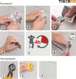 Tiger TigerFix Type 1 - Tiger Accessoires Monteren Zónder Boren - 2 Stuks -Badkamer Wijs 1154x1200 1