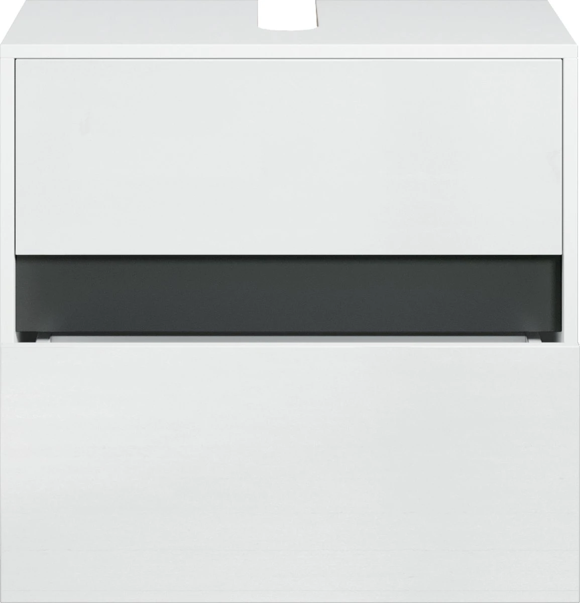 Wastafel Onderkast Stockholm 67cm Wit Badkamerkast Staand 4 Wastafel Onderkast Stockholm 67cm Wit Badkamerkast Staand - Afbeelding 2