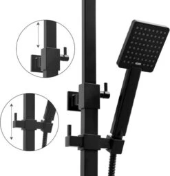 Doucheset Zwart - Met Regendouche 30cm - En Thermostaatkraan -Badkamer Wijs 1156x1200