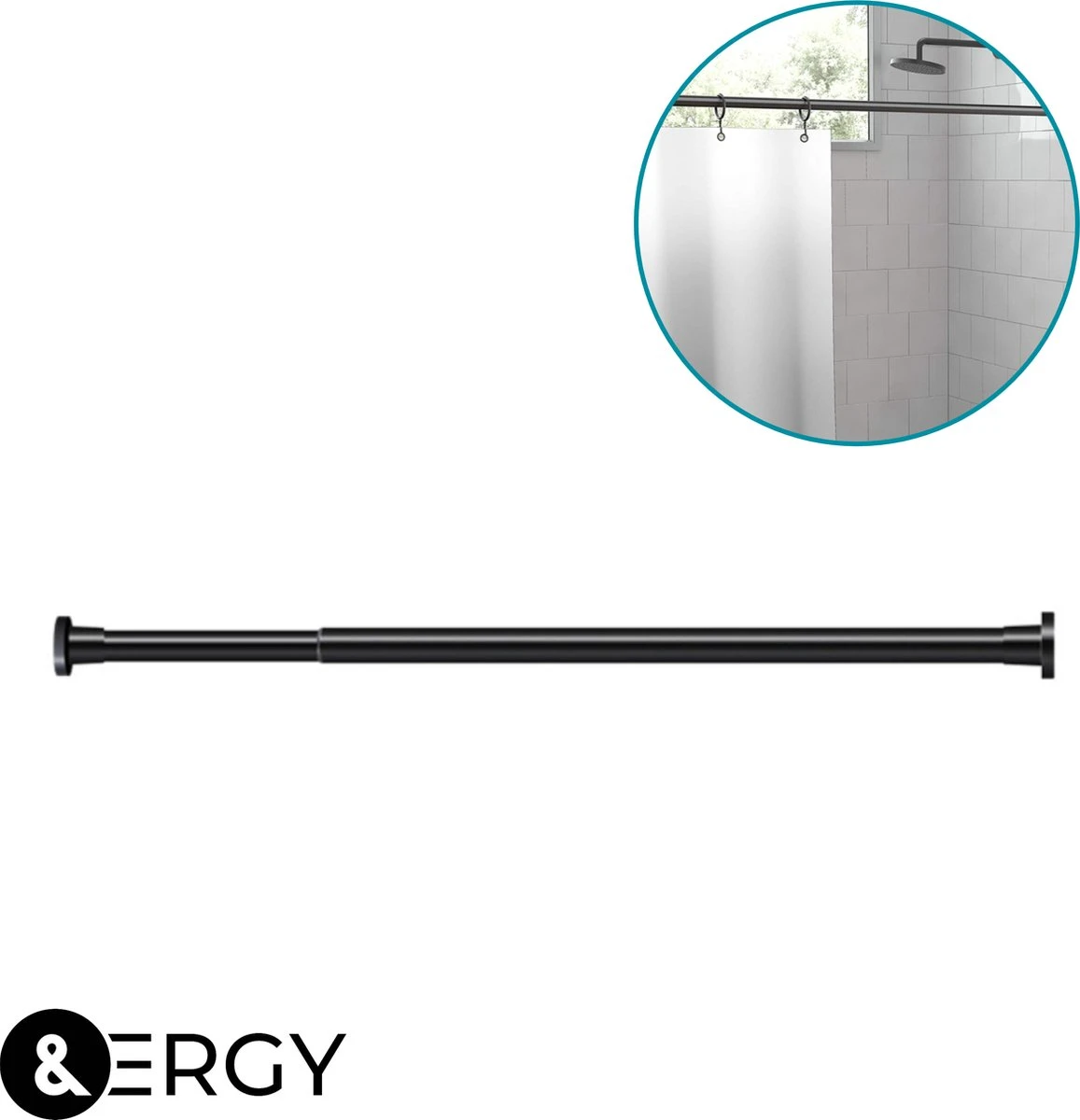 Douchestang Uitschuifbaar 70 - 110 Cm | Douchegordijn Stang | Zwart | Kledingroede Verstelbaar | Ophangsysteem | Kledingstang 3 Douchestang Uitschuifbaar 70 - 110 Cm | Douchegordijn Stang | Zwart | Kledingroede Verstelbaar | Ophangsysteem | Kledingstang