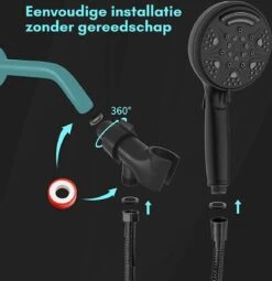 Salvano Douchekop - Waterbesparend - Hoge Kwaliteit - Handdouche - 9 Standen - Zwart 2023 Pro 14 Salvano Douchekop - Waterbesparend - Hoge Kwaliteit - Handdouche - 9 Standen - Zwart 2023 Pro -Badkamer Wijs 1162x1200