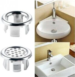 Knaak Wastafel Overloop Rozet - Gaatjes Chroom / Zilver -Badkamer Wijs 1164x1200 1