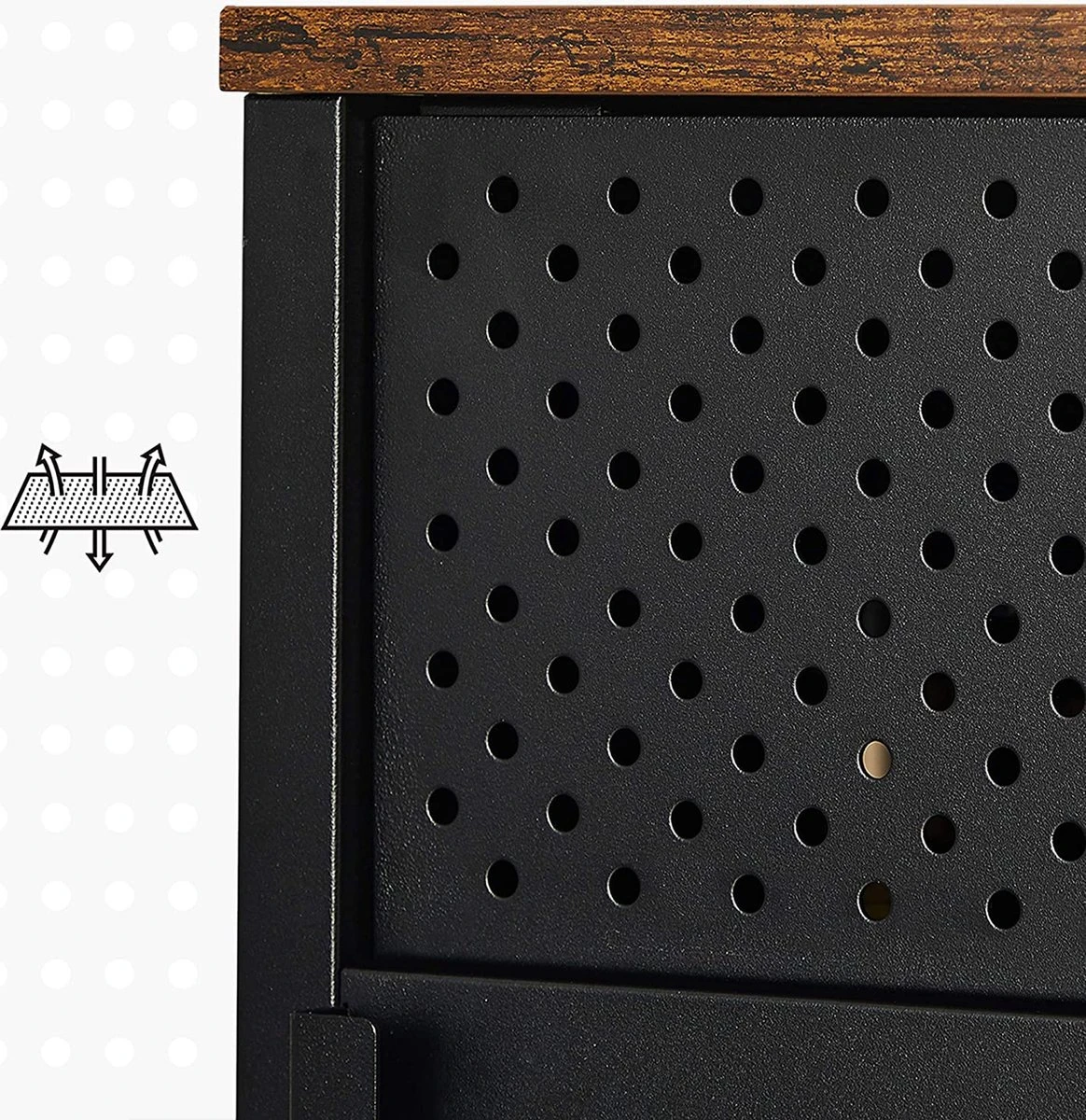 Songmics Opslagkabinet, Dubbel-deurs Vloerkast Met Magnetische Sluiting, Verstelbare Plank, Stalen Frame, Industriële Stijl, Ruimtebesparend, Rustiek Bruin En Zwart LSC102B01 9 Songmics Opslagkabinet, Dubbel-deurs Vloerkast Met Magnetische Sluiting, Verstelbare Plank, Stalen Frame, Industriële Stijl, Ruimtebesparend, Rustiek Bruin En Zwart LSC102B01 - Afbeelding 7