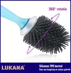 Lukana Siliconen WC Borstel Met Zeepdispenser - Hervulbaar - Vrijstaand Of Hangend - Sneldrogend, Hygiënisch & Antibacteriële Werking - Zonder Boren - Toilet Brush - Toiletborstel Houder - Lekbak -Badkamer Wijs 1164x1200 6