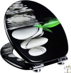 Happyment Antibacteriële Toiletbril - Met Softclose - Universeel - Toiletbrillen Met Kiezel Print - WC Bril - Toiletzitting -Badkamer Wijs 1165x1200 9