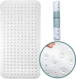 The Original - Douchemat Antislip - Wit - 88x40cm - Antislipmat Badmat Voor Bad & Douche - Anti Slip Mat Met Zuignappen -Badkamer Wijs 1166x1200 13