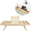 IMoshion Badplank Voor In Bad - Dienblad Inclusief Pootjes - Tablet Houder - Badrek Uitschuifbaar 75 Tot 110 Cm - Lichtbruin -Badkamer Wijs 1168x1200 7