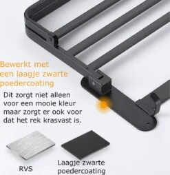 Handdoekrek – Handdoekenrek Badkamer – Badkamerrek – Doucherek – Handdoekhouder – Handdoekrek Badkamer – 60cm – Zwart -Badkamer Wijs 1169x1200 5