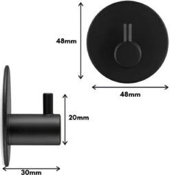 Toiletrolhouder Inclusief Handdoekhaak - Zonder Boren - Zelfklevend - Zwart - Staand -Badkamer Wijs 1172x1200 4
