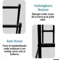 Mmoods XL Handdoekrek 2 Baren Badkamer Zwart - 25 X 50 X 86 Cm - Handdoekenrek Staand Keuken - Handdoekhouder Vrijstaand 2 Dragers -Badkamer Wijs 1175x1200 5