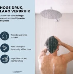 EcoRain™ Waterbesparende Douchekop Mark Met WATERFILTER - 50% Waterbesparend - Regendouche - 5 Sproeistanden - Hoge Druk - Betere Huid - Handdouche - Luxe Moderne Douchekop - Hoge Kwaliteit - Chrome -Badkamer Wijs 1176x1200 12