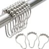 BOTC Gordijnringen - 12 Stuks Gordijn Haken - Gordijnhaken- RVS Gordijn Ringen Voor Gordijn Roede - Sliver -Badkamer Wijs 1177x1200 8