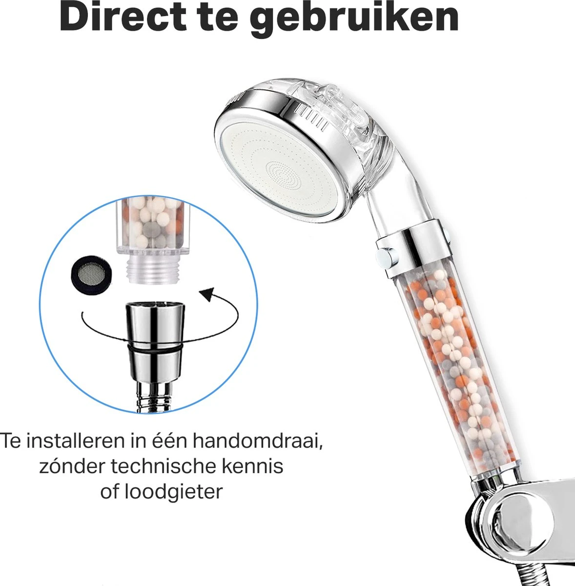 Merkloos Waterbesparende Ionische Douchekop - Handdouche - Regendouchekop - Regendouche - Doucheset - 3 Functies 3 Merkloos Waterbesparende Ionische Douchekop - Handdouche - Regendouchekop - Regendouche - Doucheset - 3 Functies