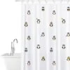 FUNNY PENGUINS - Waterdicht Douchegordijn - Met GRATIS 12 Ringen - Anti-Schimmel Badkamer Gordijn - Wasbaar - 100% Polyester - Pinguins Design - 180X180 CM -Badkamer Wijs 1179x1200 10