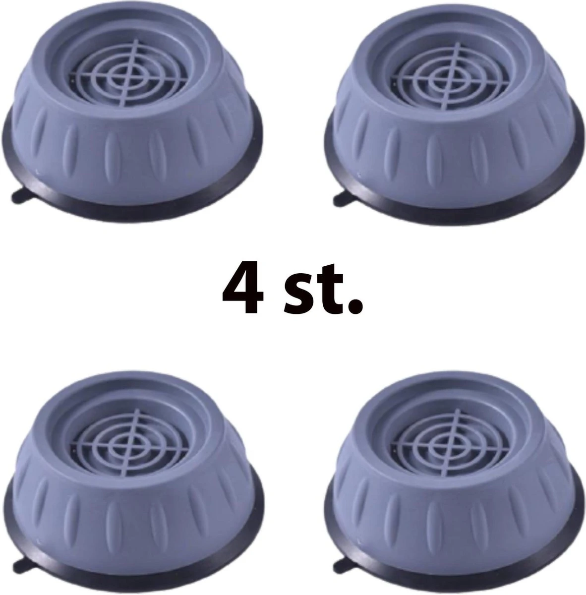 Wasmachine Demper – Trillingsdemper – Anti Slip – Schokdemper – Anti Tril – Wasmachine Voetjes – Vibratiedempers – Verhoger – 4 Stuks - Grijs 3 Wasmachine Demper – Trillingsdemper – Anti Slip – Schokdemper – Anti Tril – Wasmachine Voetjes – Vibratiedempers – Verhoger – 4 Stuks - Grijs
