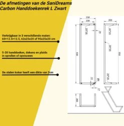 SaniDreams Carbon Handdoekenrek L Zwart - Staal - 90x25x20cm 19 SaniDreams Carbon Handdoekenrek L Zwart - Staal - 90x25x20cm -Badkamer Wijs 1183x1200 3