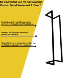 SaniDreams Carbon Handdoekenrek L Zwart - Staal - 90x25x20cm 20 SaniDreams Carbon Handdoekenrek L Zwart - Staal - 90x25x20cm -Badkamer Wijs 1183x1200 4