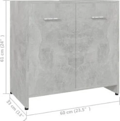 VidaXL Badkamerkast 60x33x61 Cm Spaanplaat Betongrijs -Badkamer Wijs 1184x1200 18