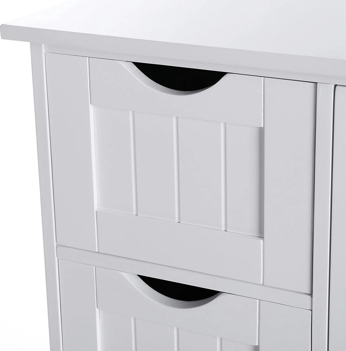 Badkamerkast, Ladekast Met 4 Schuifladen En 1 Deur, Wit, 55 X 81 X 30 Cm -Wastafelonderkast - Badkamermeubel 5 Badkamerkast, Ladekast Met 4 Schuifladen En 1 Deur, Wit, 55 X 81 X 30 Cm -Wastafelonderkast - Badkamermeubel - Afbeelding 3