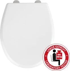 WENKO WC Bril Gubbio - Antibacterieel Wit Duroplast - Easy-Close Sluiting - Fix-Clip Bevestiging In RVS - Belastbaar Tot 350 Kg - Toiletbril - Toiletzitting -Badkamer Wijs 1184x1200 21
