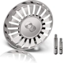 Merkloos Gootsteen Afvoerplug - 83 Mm - RVS Afvoerzeef Spoelbak - Korfplug