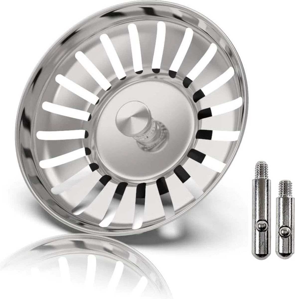 Merkloos Gootsteen Afvoerplug - 83 Mm - RVS Afvoerzeef Spoelbak - Korfplug 3 Merkloos Gootsteen Afvoerplug - 83 Mm - RVS Afvoerzeef Spoelbak - Korfplug