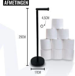 MM Brands WC Rolhouder - Toiletrol Houder Staand - WC Papier Rollenhouder Zonder Boren - Zwart -Badkamer Wijs 1184x1200 9