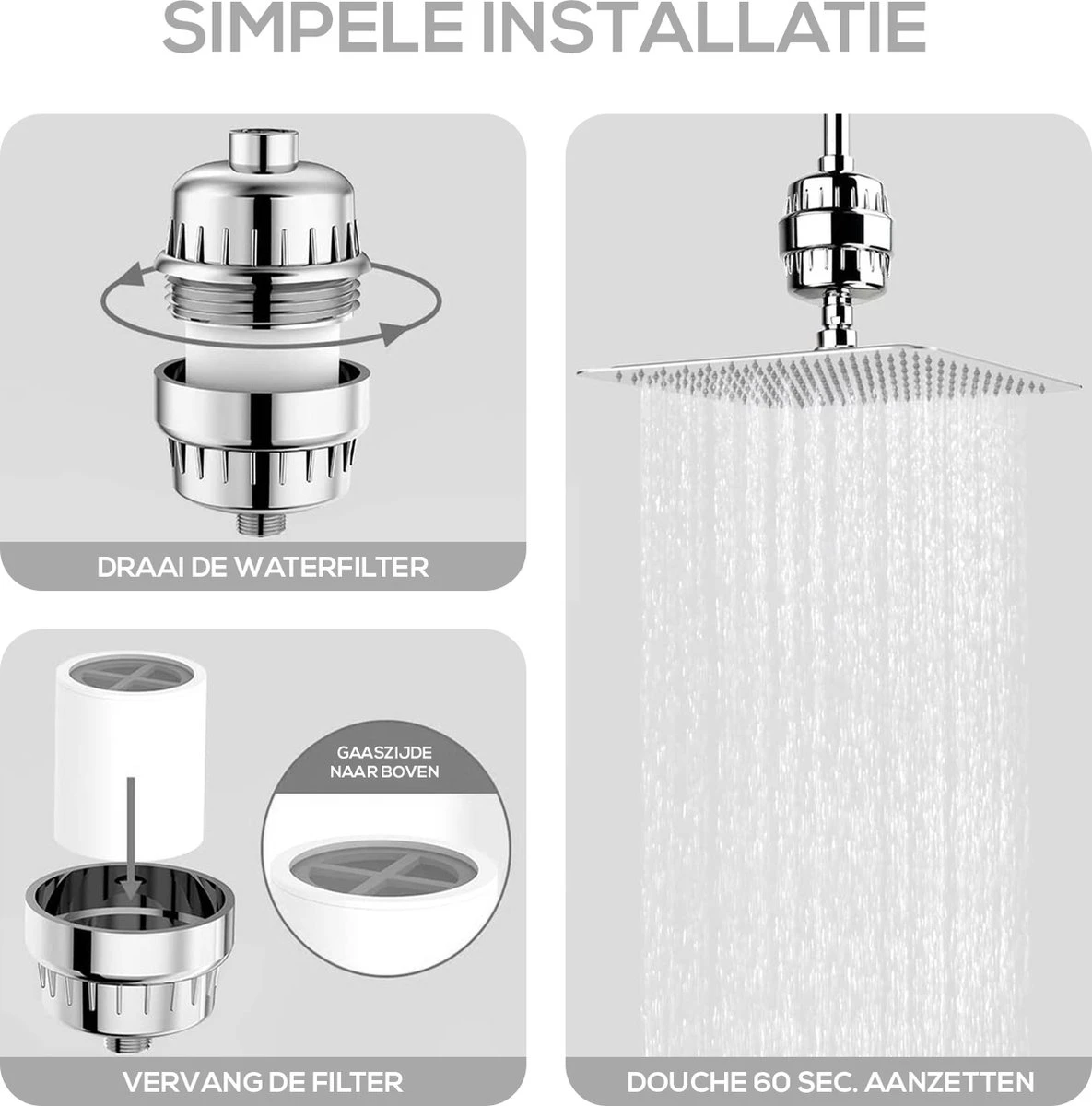 Madine Professionele Douchefilter - Waterfilter Voor Douchekop - Shower Filter - Waterfilter - Kraanfilter 4 Madine Professionele Douchefilter - Waterfilter Voor Douchekop - Shower Filter - Waterfilter - Kraanfilter - Afbeelding 2