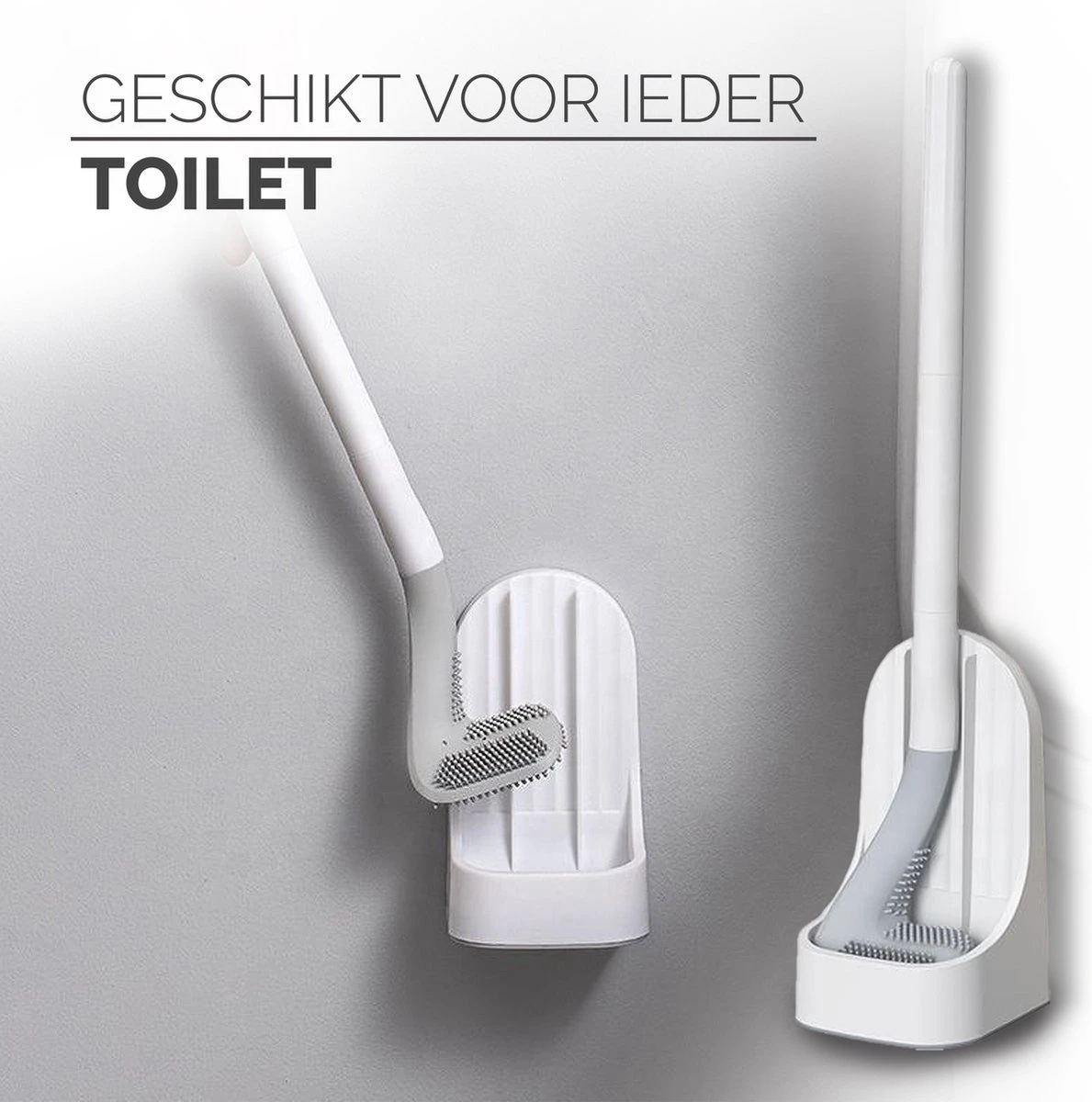 Bradey Toiletborstel Siliconen - WC Borstel Met Houder - Optimale Hygiëne - Golfclub-vorm - Komt In Alle Hoeken 16 Bradey Toiletborstel Siliconen - WC Borstel Met Houder - Optimale Hygiëne - Golfclub-vorm - Komt In Alle Hoeken - Afbeelding 14