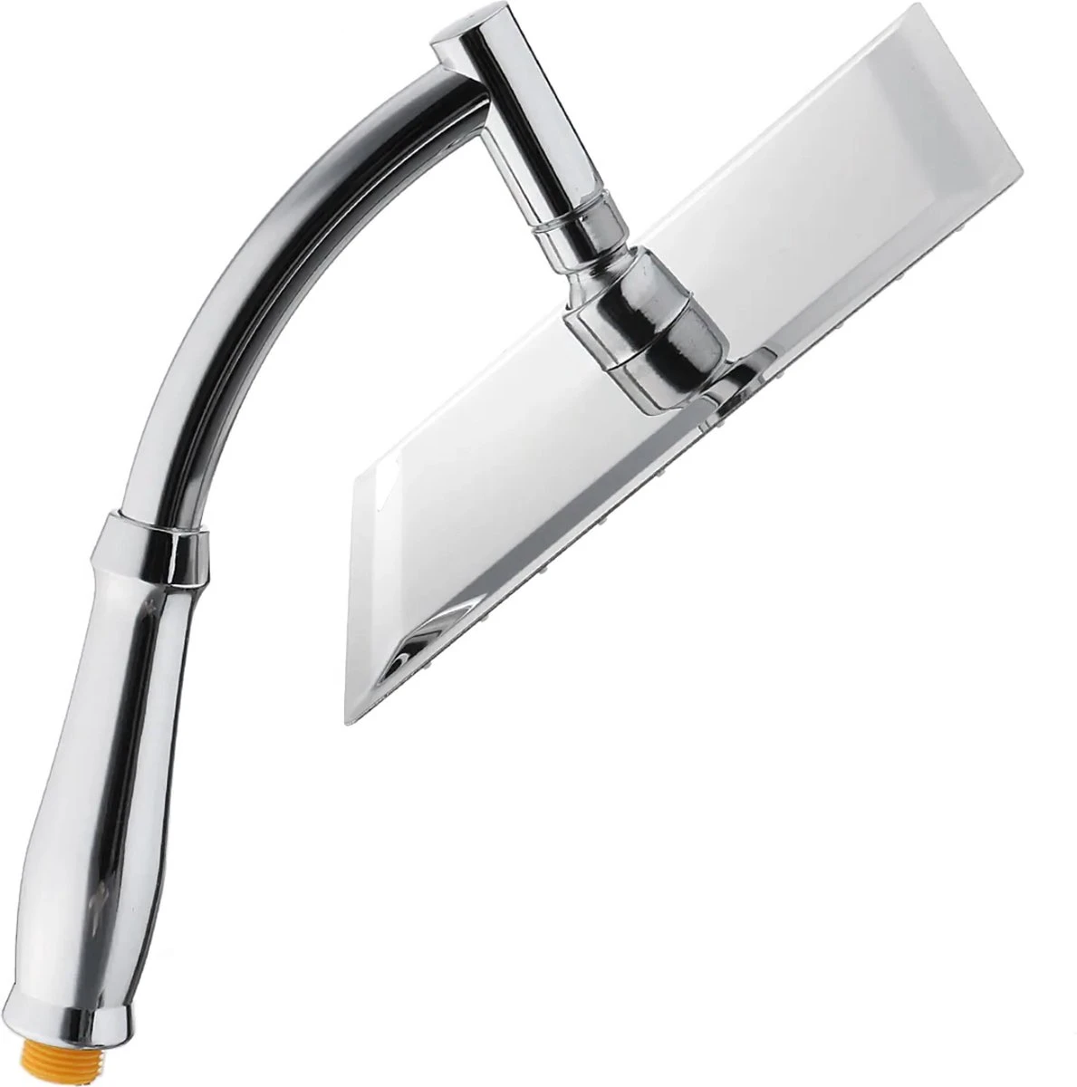 Regendouche XL Deluxe Met Glijstang - ø 28 Cm - Douchekop Met Slang En Stang - Vierkant - RVS - Chrome - Glijstangset - Spa - Wellness 9 Regendouche XL Deluxe Met Glijstang - ø 28 Cm - Douchekop Met Slang En Stang - Vierkant - RVS - Chrome - Glijstangset - Spa - Wellness - Afbeelding 7