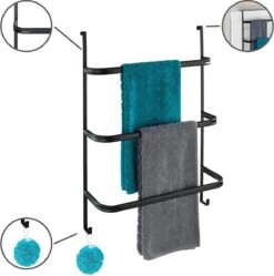 WENKO Handdoekhouder Irpinia 78x55cm Staal Zwart - Handdoekrek - Handdoekenrek Badkamer -Badkamer Wijs 1191x1200 2