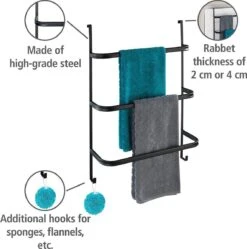 WENKO Handdoekhouder Irpinia 78x55cm Staal Zwart - Handdoekrek - Handdoekenrek Badkamer -Badkamer Wijs 1192x1200 1