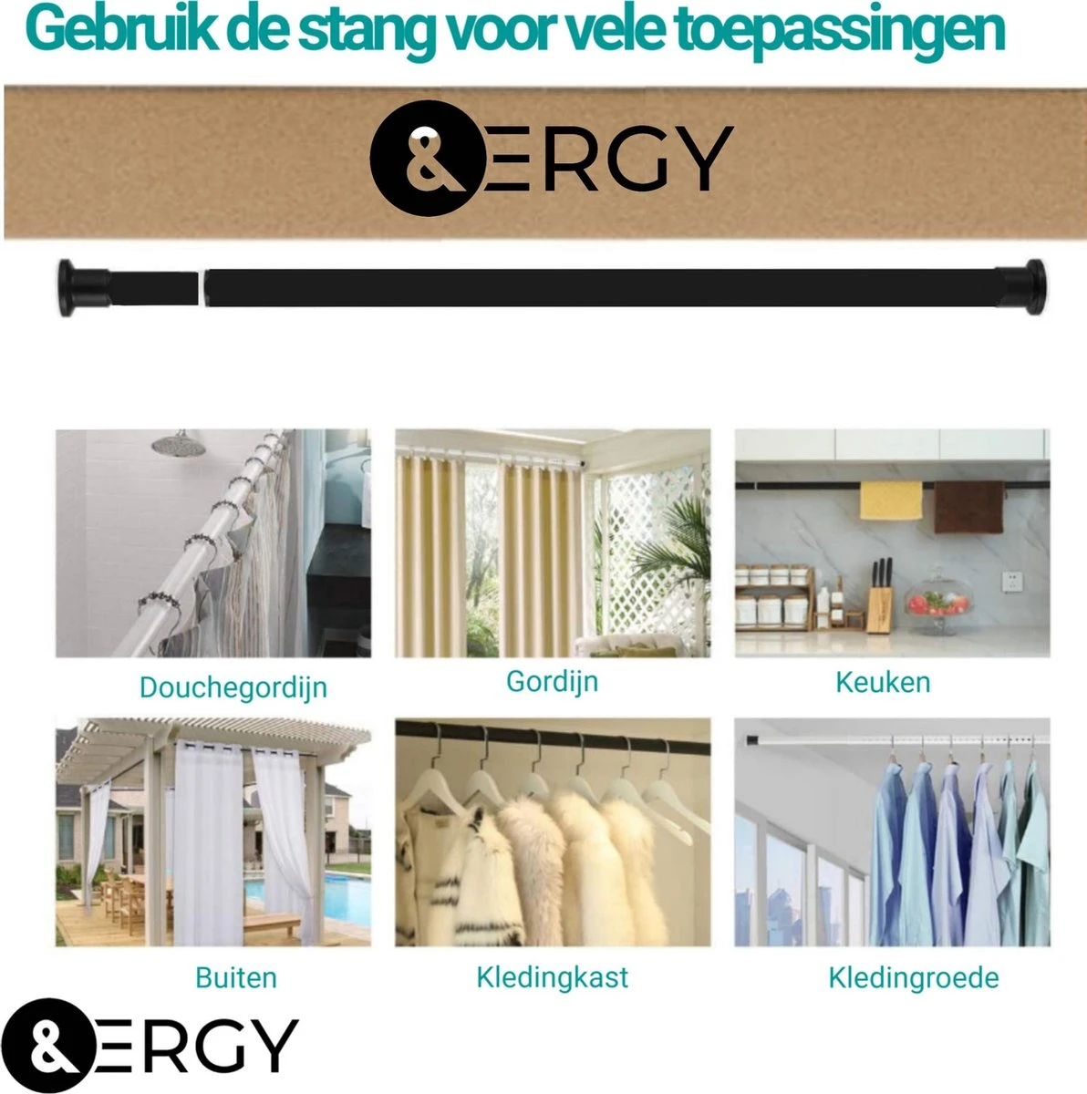 Douchestang Uitschuifbaar 70 - 110 Cm | Douchegordijn Stang | Zwart | Kledingroede Verstelbaar | Ophangsysteem | Kledingstang 5 Douchestang Uitschuifbaar 70 - 110 Cm | Douchegordijn Stang | Zwart | Kledingroede Verstelbaar | Ophangsysteem | Kledingstang - Afbeelding 3