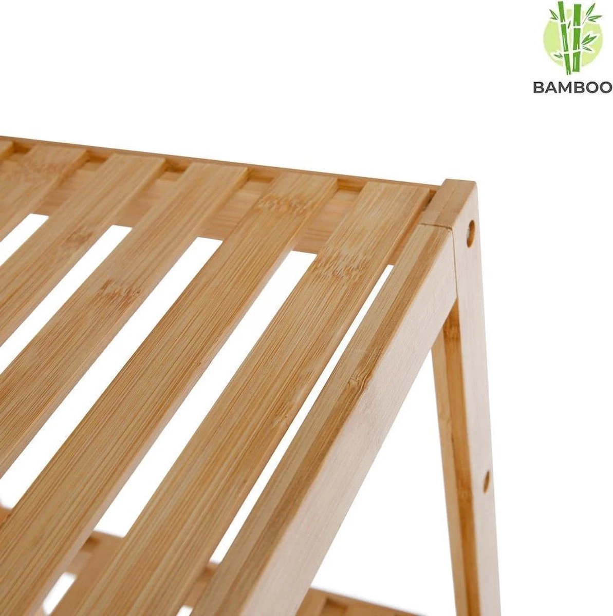 Merkloos Decopatent® Houten Bankje Van Bamboe - Badkamer - Opbergrek - Badkamerkast Rek - Open Badkamerbankje - Opbergen Handdoeken Rek 4 Merkloos Decopatent® Houten Bankje Van Bamboe - Badkamer - Opbergrek - Badkamerkast Rek - Open Badkamerbankje - Opbergen Handdoeken Rek - Afbeelding 2