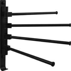 QUVIO Handdoekrek Met 4 Armen / Wandrek / Handdoekrek Keuken / Handdoekenrek Badkamer / Handdoekenrek / Handdoekrek / Handdoekrek Badkamer / Handdoekhaakjes / Handdoekhouder / Wandplank - Verstelbaar - Staal -Badkamer Wijs 1193x1200 2