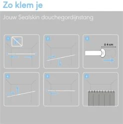 Sealskin Douchegordijnstang - 110-185 Cm - Mat Aluminium -Badkamer Wijs 1194x1200 10