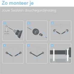 Sealskin Seallux Douchegordijnstangset - Wit -Badkamer Wijs 1194x1200 11