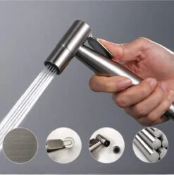 Merkloos Bidet - Handdouche/kraan - Water Sproeier/spray - Toilet/badkamer - Montage Set - 1,5M Slang - Multifunctioneel - RVS – Zilver -Badkamer Wijs 1194x1200 22